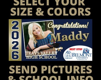 Personalized Class of 2026 Graduation Banner | Custom Senior 2026 Banner | Graduation Party Decoration | High School Grad Party Sign