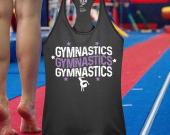 Gymnastics Racerback Tank | Purple & White Gymnast Tank Top | Funny Practice Shirt for Gym Lovers