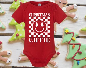 Christmas Cutie Baby Bodysuit – Red Holiday Onesie, Baby’s First Christmas Outfit, Festive Infant Christmas Clothes