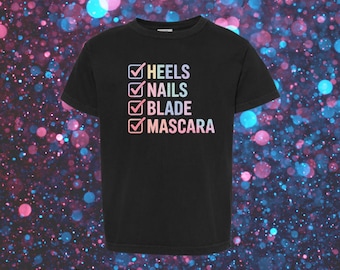 KPOP Shirt • Cute KPOP Girl Tee • Rollerblade Checklist Shirt • Trendy Pastel Graphic Youth T-Shirt • Gift for Girls Who Skate