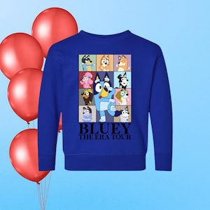 Bluey Pull De Noël Enfant – Sweat Col Rond Manches Longues, Cadeau Festif Officiel Bluey Fille & Garçon