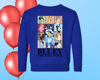 Bluey Era Tour Kids Sweatshirt • Cute Blue Dog Cartoon Crewneck • Toddler & Youth Character Pullover • Fun Gift for Bluey Fans • Crewneck