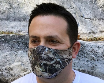 Camo Face Mask For Men, Realtree Camo Face Mask, TrueTimber MC2 Face Mask, High Quality Camouflage Face Mask, Reusable Face Mask