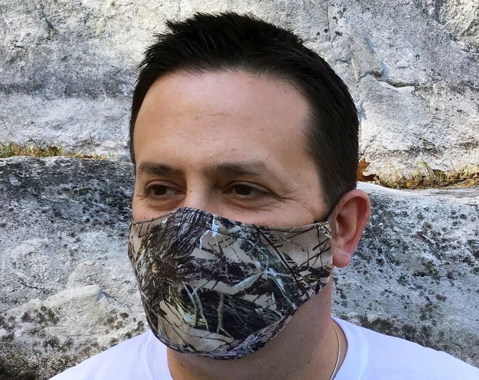 Realtree Camo Face Mask - TrueTimber MC2 Brown - Handmade - Filter Pocket