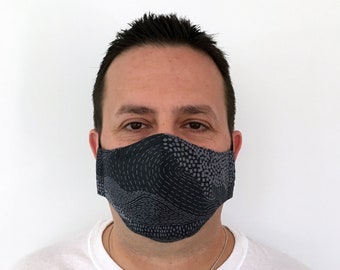 Gray Face Mask For Men - Earth Grey - Handmade - Filter Pocket