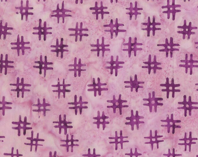 Anthology Batik Fabric, Purple Pink # Hashtags Fabric, QE3 Miniatures: 412Q-2 Purple, Anthology Fabrics Quilt Essentials Batiks