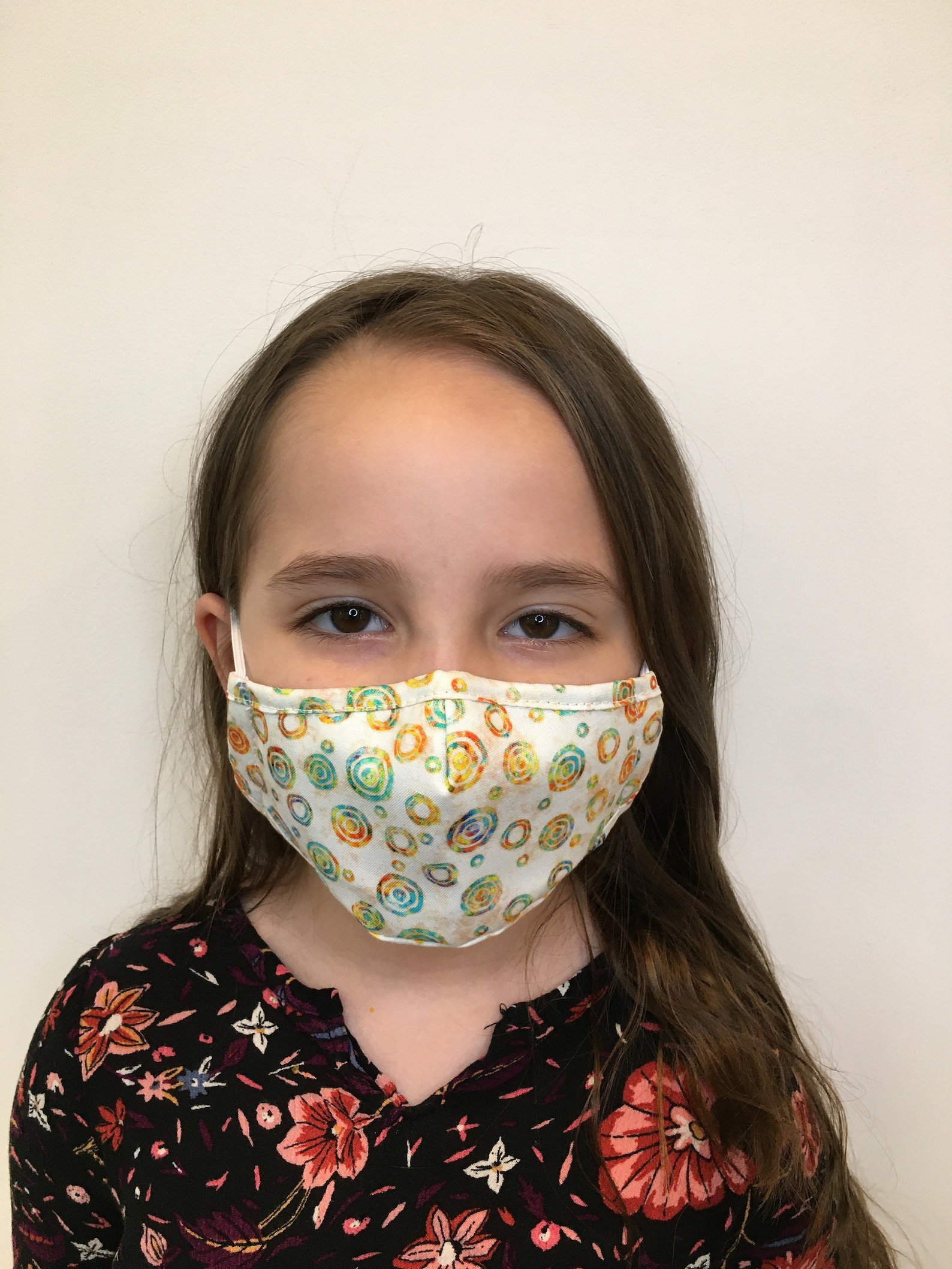 Face Mask for Kids White Dots Premium Child Face Mask Washable Filter Pocket Triple Layer