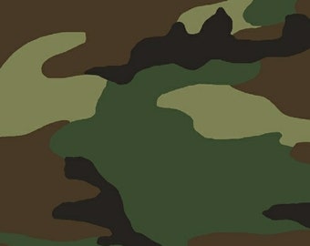 Woodland Green Camo Cotton Fabric, Green Camouflage 36383-1 Whistler Studios/Windham Fabrics