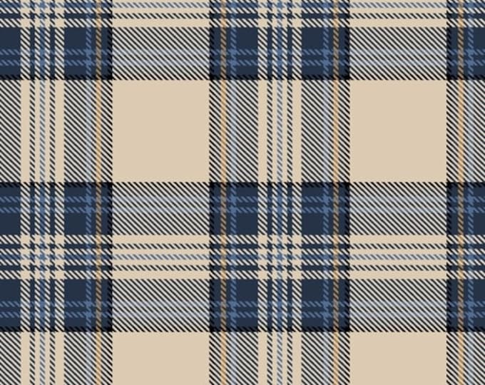 Dad Plaids, Emanuel Cream Blue Plaid, Cotton Woven, 51867-5, Whistler Studios/Windham Fabrics