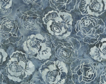 Anthology Batik Fabric, Anthology Batiks Roses Smoke Art Inspired: Number 1, 1949 - 252Q-1 Smoke, 100% Batik Cotton