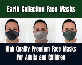 Earth Collection Face Masks for Men, Women, and Children - Handmade - Filter Pocket