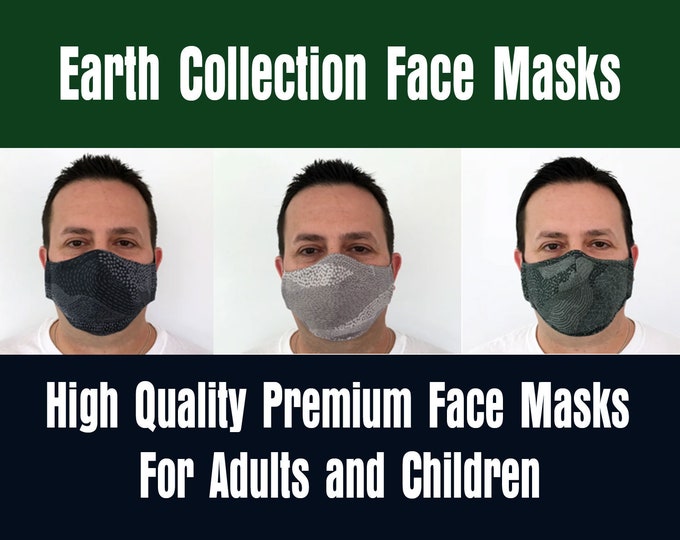 Earth Collection Face Masks for Men, Women, and Children - Handmade - Filter Pocket