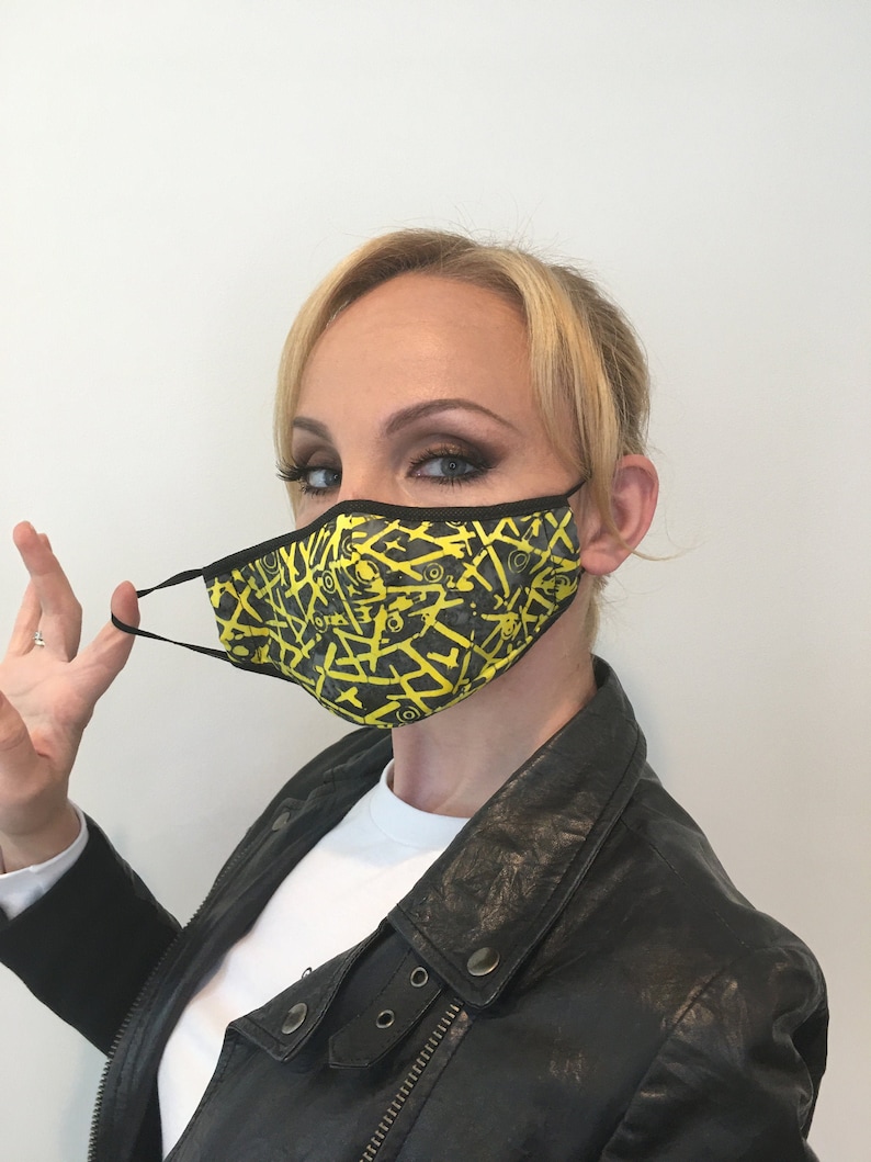 Yellow Face Mask for Women Premium Great for Halloween Face Etsy