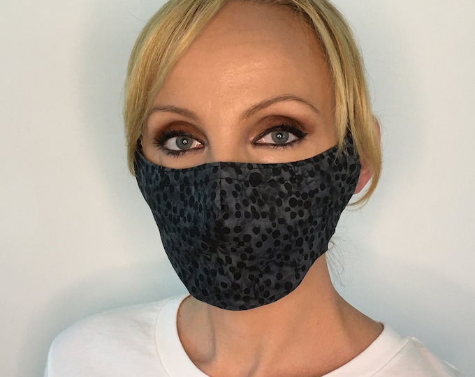 Face Mask For Women Black Dot | Filter Pocket | Triple Layer | Polypropylene/Cotton | Washable