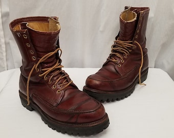 Men's Sz. 9.5 3E | Vintage RUSSELL MOCCASIN Brown Leather 2-eye
