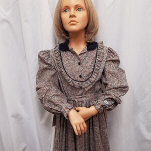 RARE Vintage Child&#39;s Yves Saint Laurent Floral Suede Collection Dress. Measurements Below
