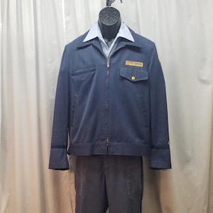 Vintage jaren 70 authentieke USPS postbode postbode 3-delig uniformjas, shirt, broekset met patches, cosplay, onderstaande afmetingen