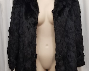 Vtg 80's Somerset Furs Los Angeles Natural Black Rabbit Fur Vtg 80's Somerset Furs Los Angeles Natural Black Rabbit Fur