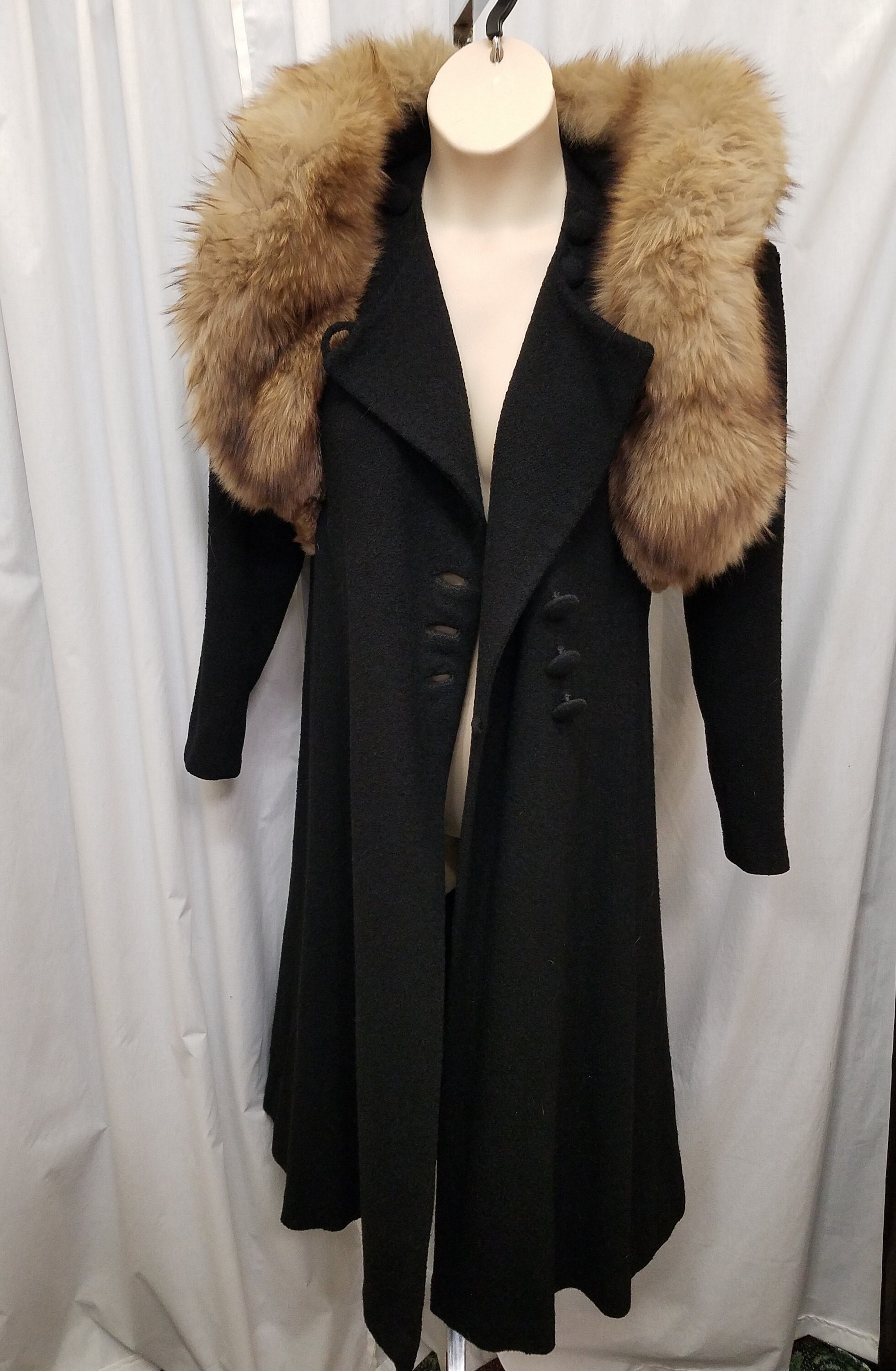 Vintage Black Beaver Coat - Etsy Vintage Black Beaver Coat - Etsy