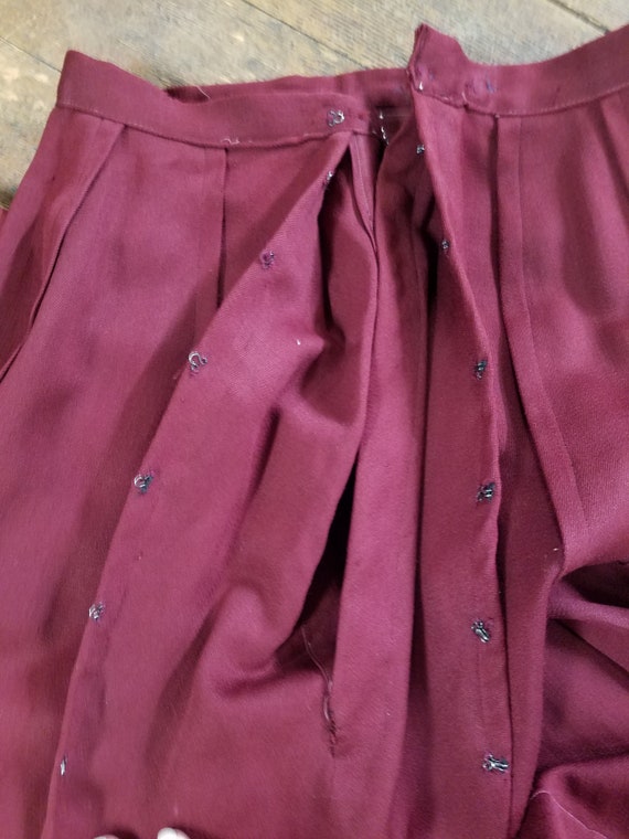 Authentic 1900s Edwardian Victorian Burgundy Wool… - image 9