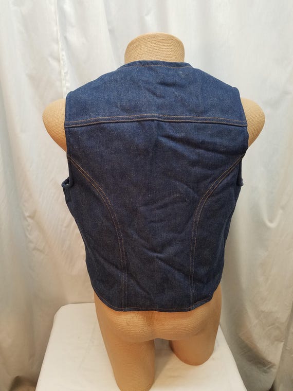 Vtg 70s Sherpa Lined Denim Vest by Maverick Denim… - image 7