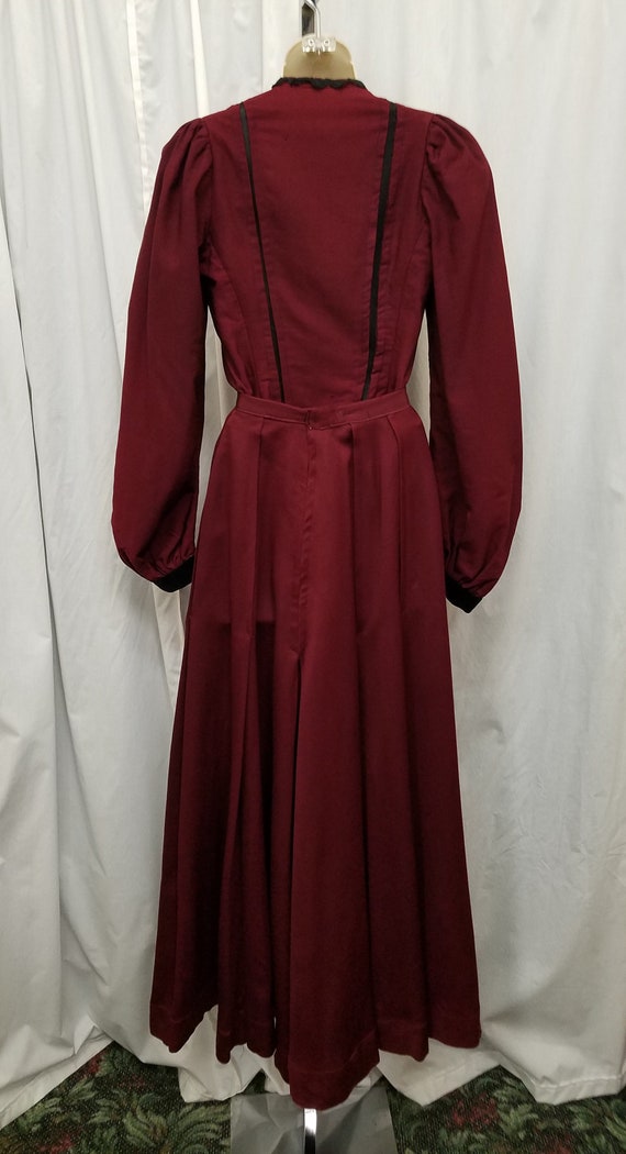 Authentic 1900s Edwardian Victorian Burgundy Wool… - image 5