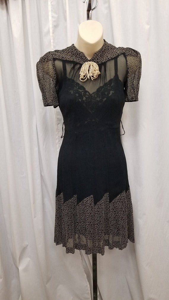 Vintage 1920s-30's Gorgeous Dainty Black & Tan Pri