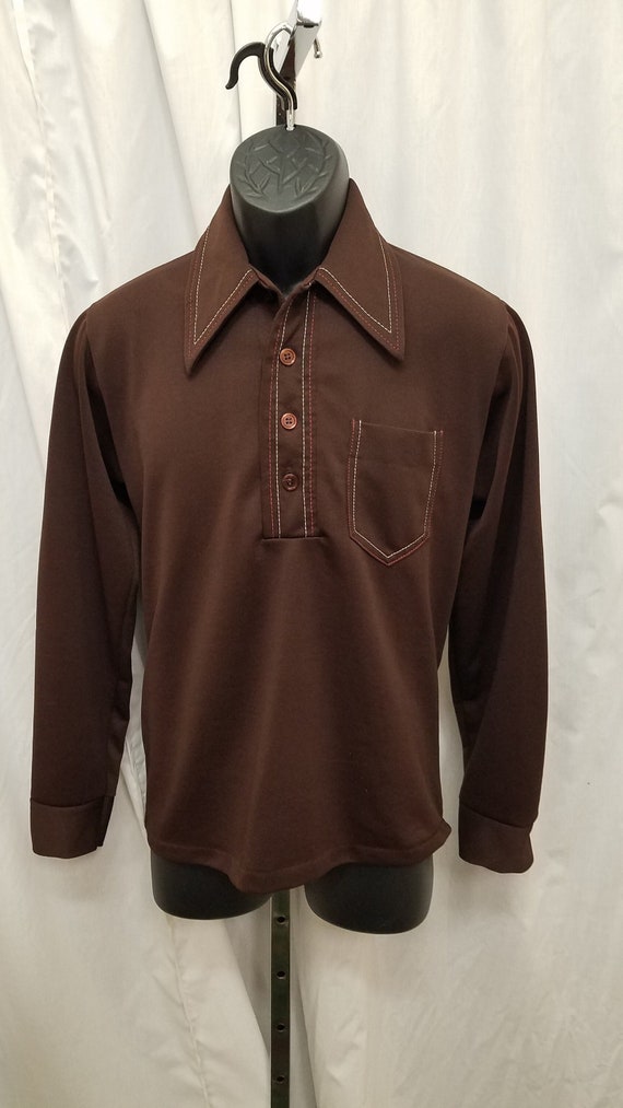 Vintage 1970s Ultra Knit by Campus Brown Dacron Po