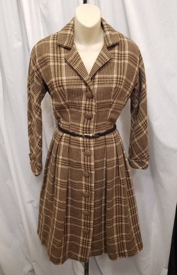 STUNNING Vintage 1950s-60s Maggi Stover Wool Brown