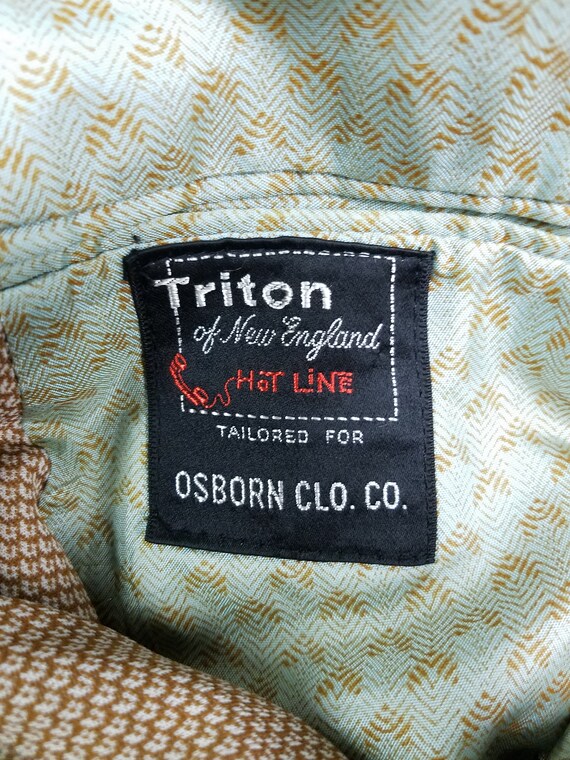 Vintage 70s Triton New England Tan & Rust Pattern… - image 7