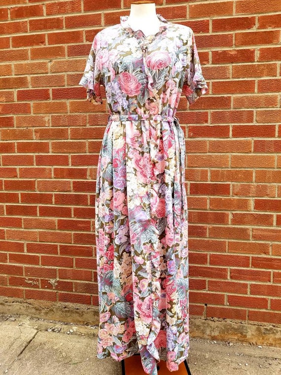 1930s - 40s cotton Floral House coat