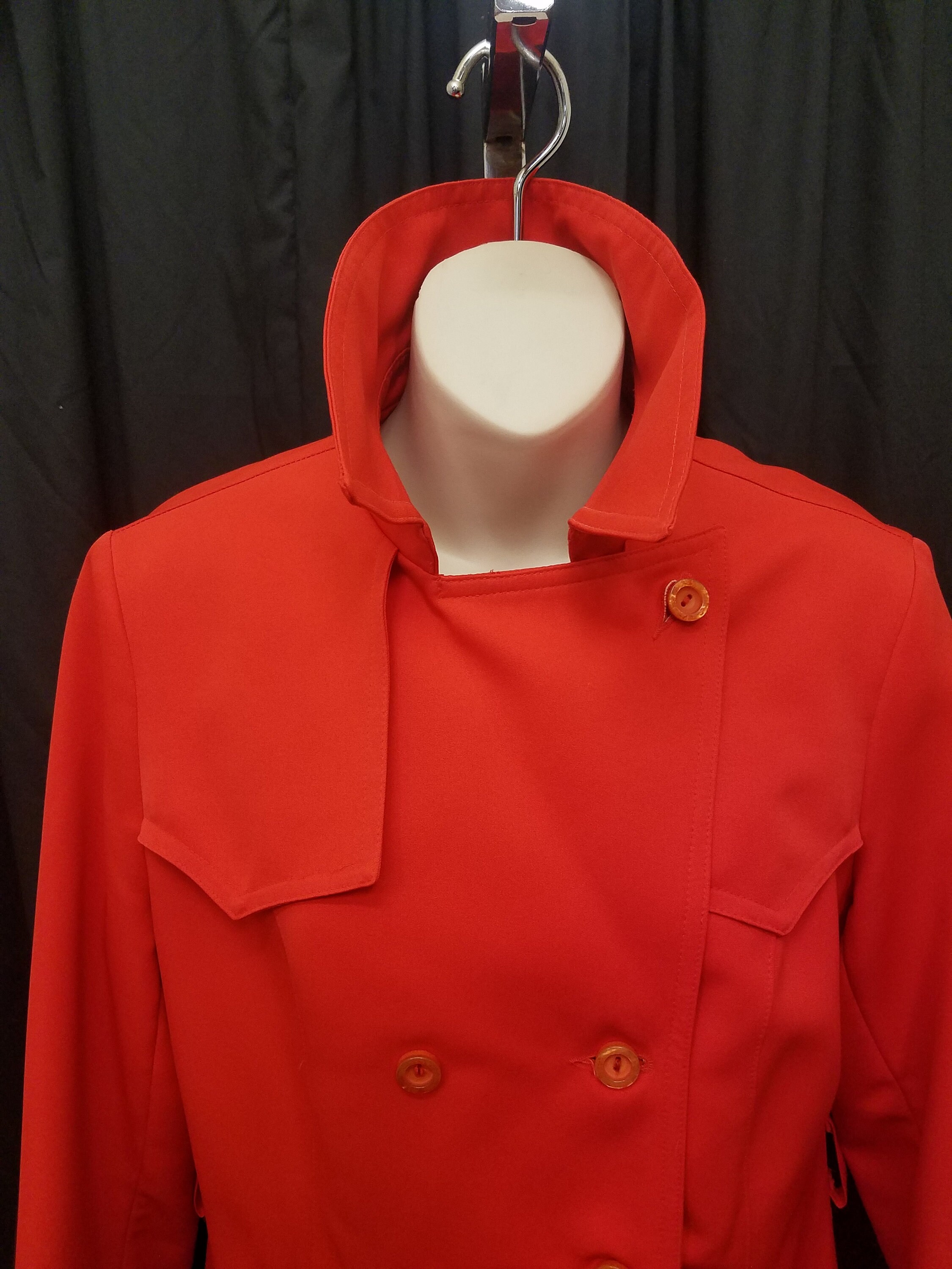 Vtg 90s Forecaster of Boston Bright Orange Trench Coat