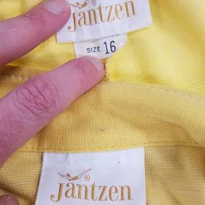 Vintage 1980s-90s Jantzen Sunshine Yellow 2 Piece Sweat Suit Tracksuit Jogging Women's Size L Pants Set Workout Exercise, Lounge wear image 8