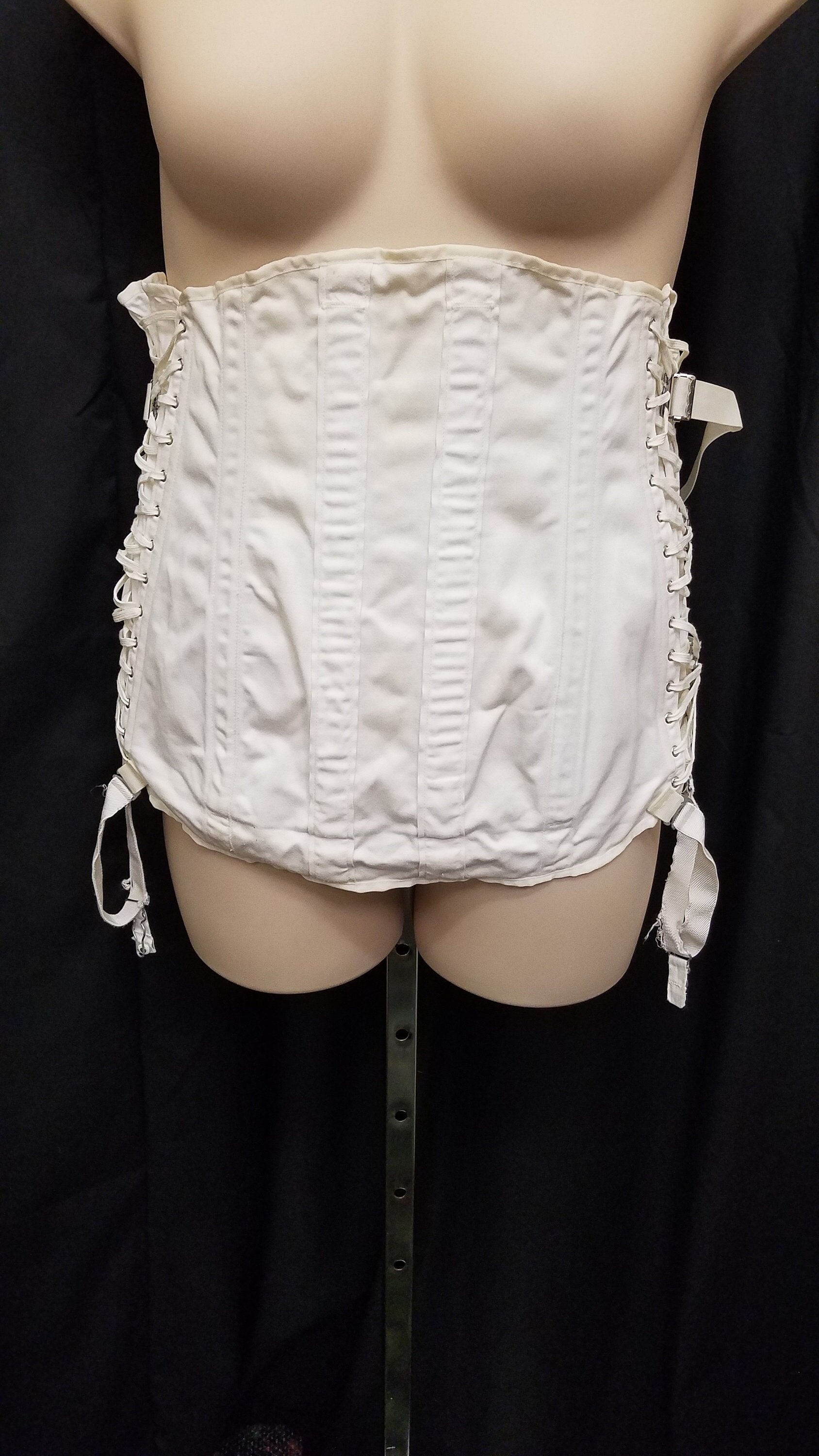 Vintage 1950s-60s Truform White Fan Lacing Girdle Corset Sacro-lumbar  Support Garter Cotton Anatomical Support -  Sweden