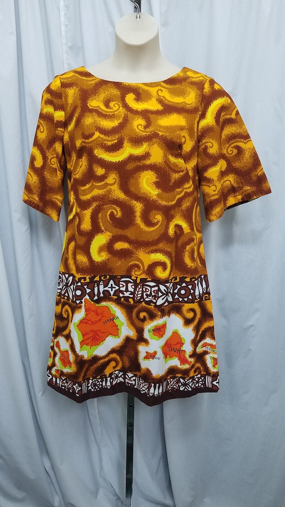 Vintage 1970’s Sears Hawaiian Fashions Bright Oran
