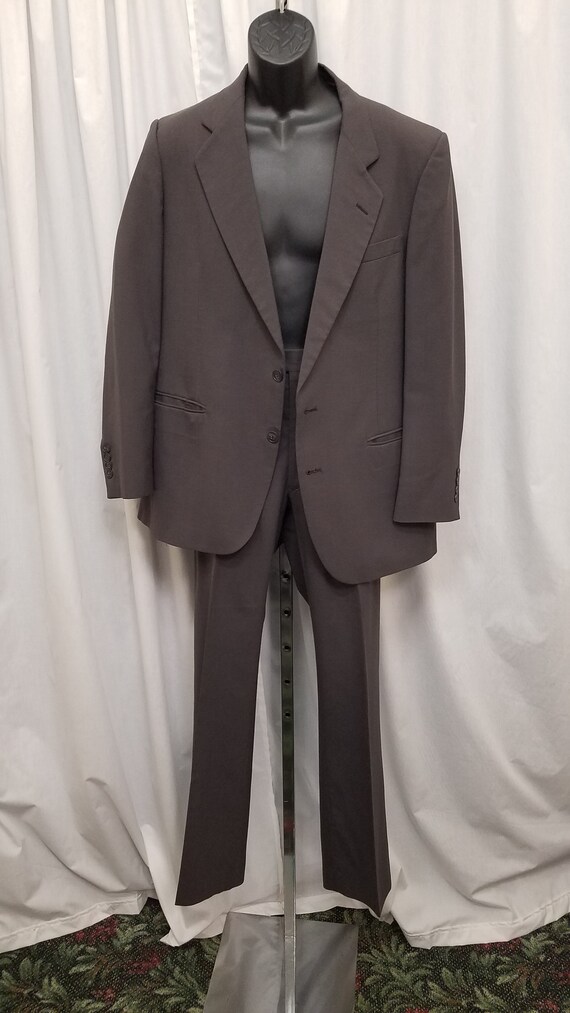 Vintage 80s Pierre Cardin Retro Gray Silky Woven 2 Piece Dressy