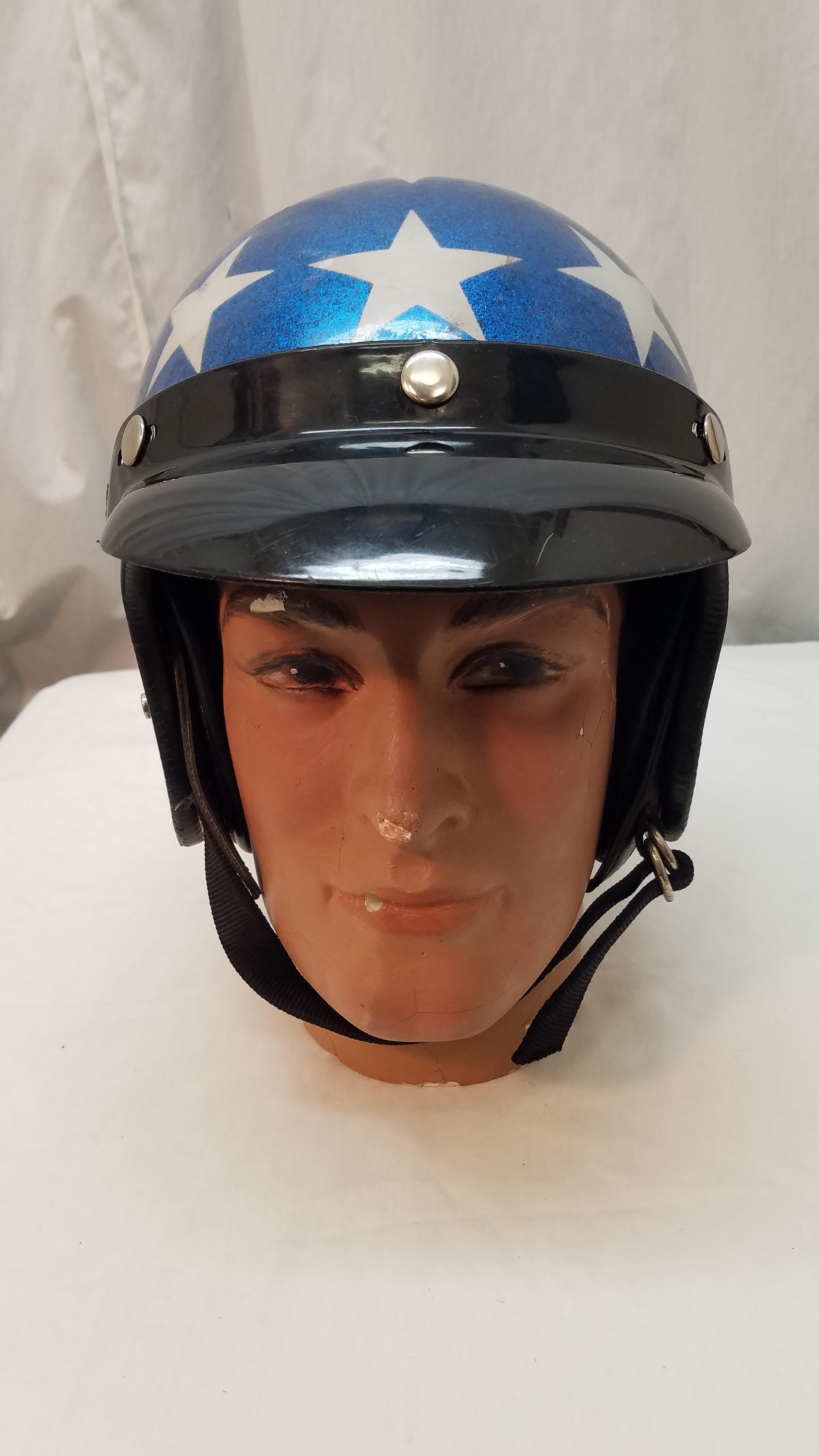 Vintage 1970's Easy Rider Patriotic Red White & Blue W Stars Bars Stripes  Metal Flakes Motorcycle Helmet W Removeable Visor Size 7 1/4 - Etsy