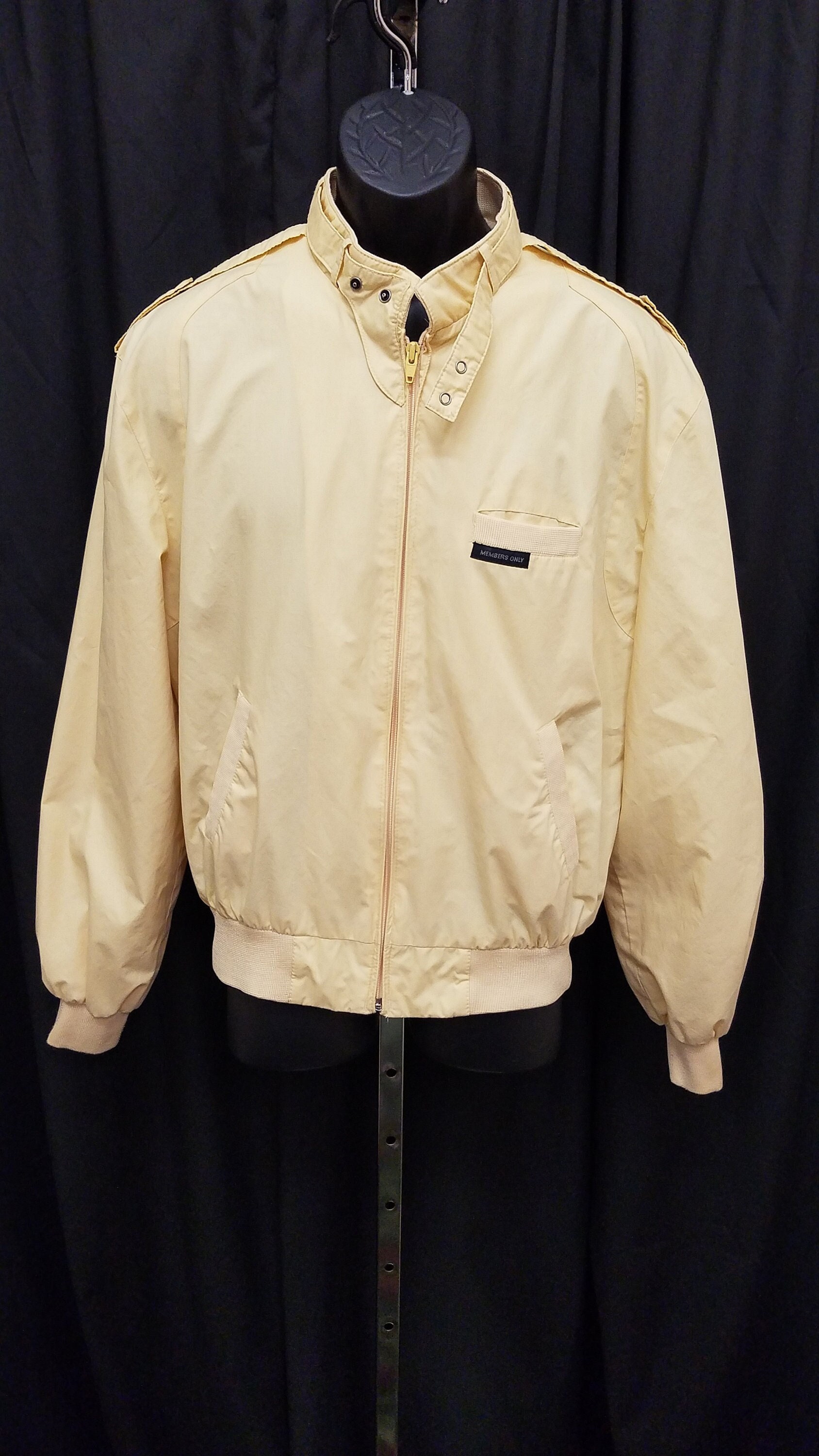 Vintage Members Only Bomber Jacket Classic Racer Tan 80’s Retro 42