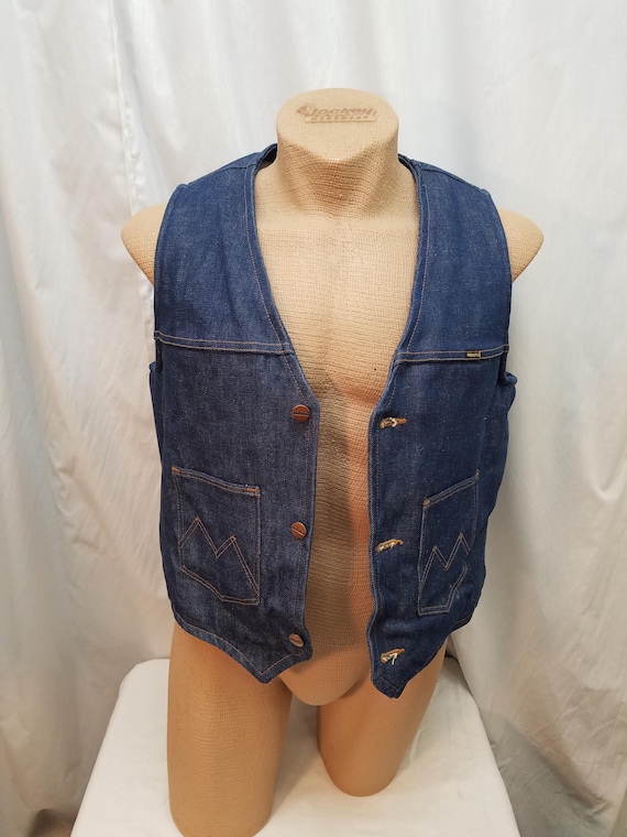 Vtg 70s Sherpa Lined Denim Vest by Maverick Denim… - image 2