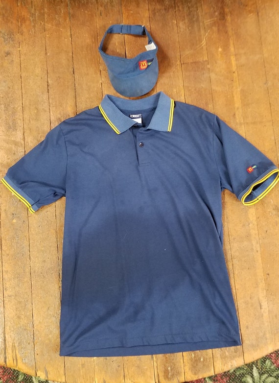 Vintage Mcdonalds Crew Employee Uniform Navy Blue Pol… Gem