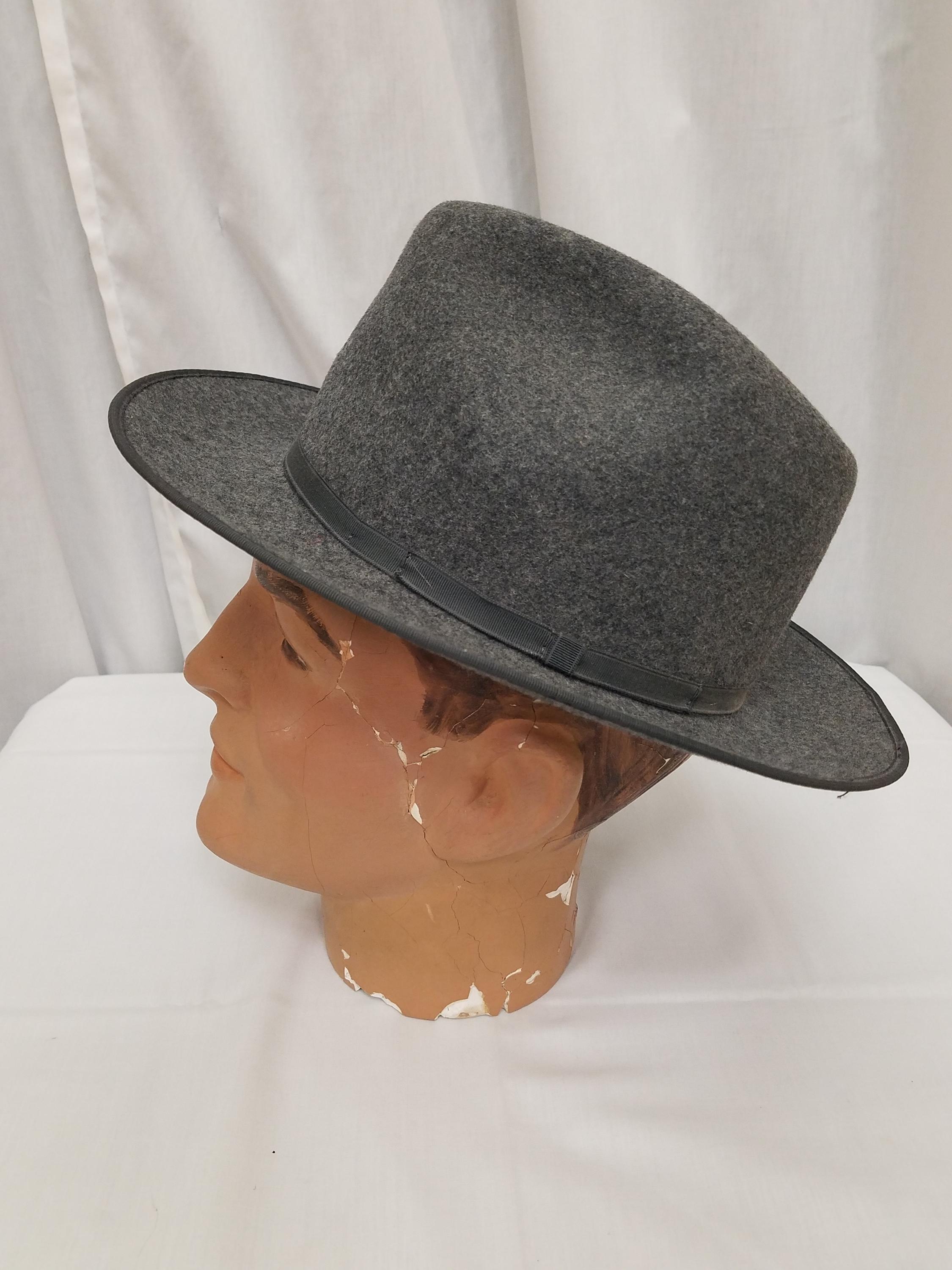 Vintage 1960s Dobbs Fifth Ave NY DAWSON Fedora Gray Pure  display picture 2