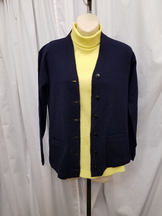 Vintage DEADSTOCK 1940s Dark Navy Blue JC Penney … - image 2