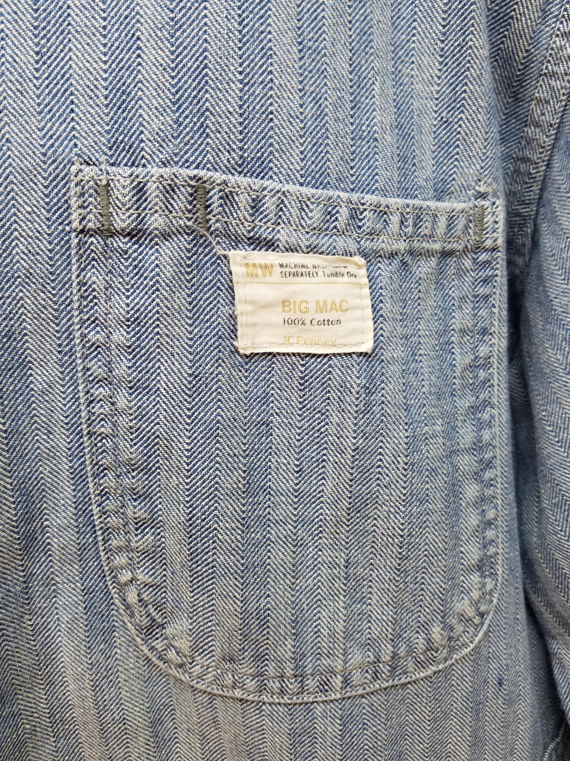 Vintage 60s Big Mac Herringbone Twill Faded Sanforized Cotton Work