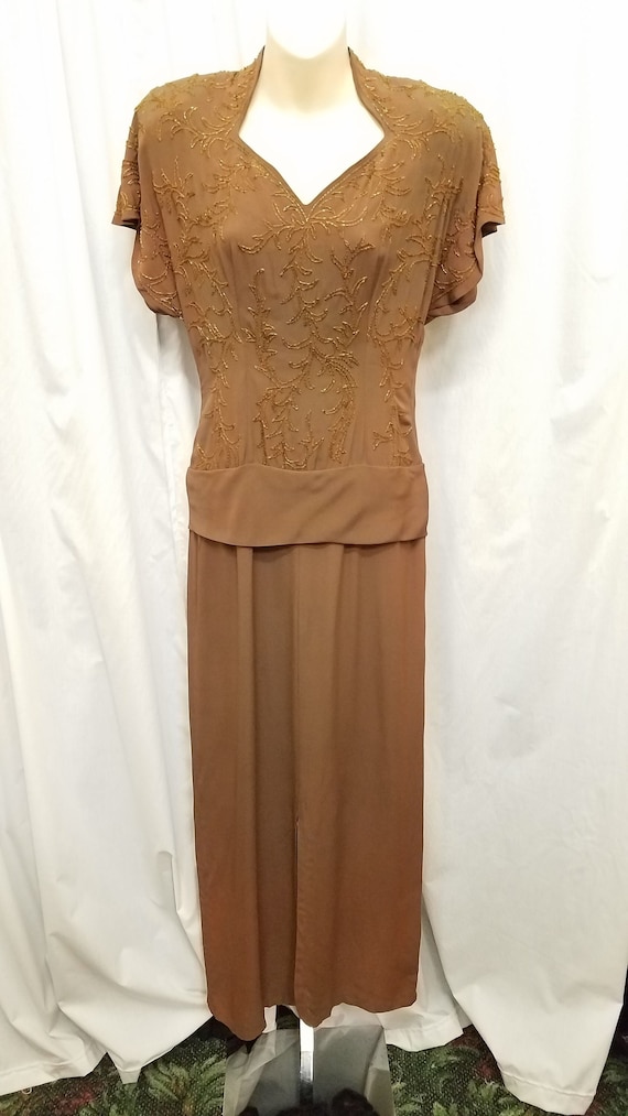 Vintage 1940's Jourdelle of Hollywood Brown Rayon 