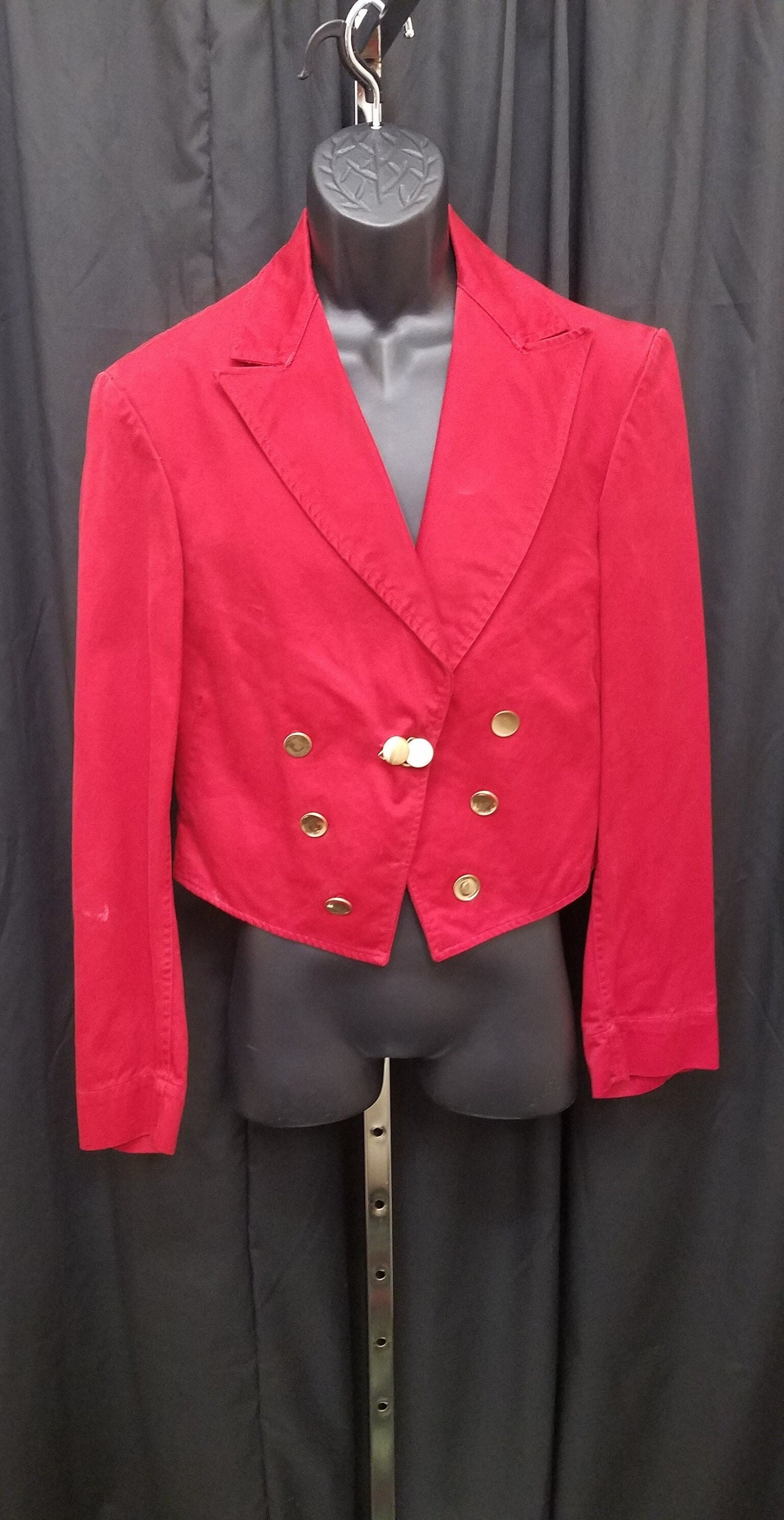 Real Vintage Search Engine Vintage 1940S-50S Angelica Sanforized Shrunk Red Cotton Bolero Style Jacket Coat W Buttons  Inside Pockets $40.00 AT vintagedancer.com