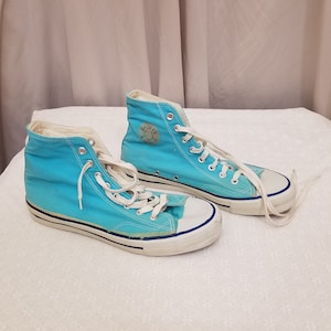 Vintage 1980&#39;s Sports Master Hi Top Canvas Basketball Tennis Shoe, Size 9 1/2, Rare. Measurements Below