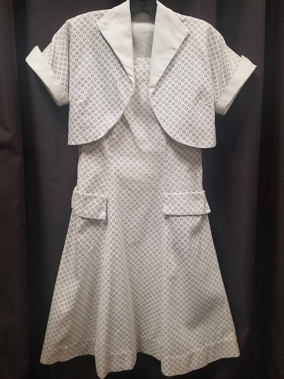 1930s 40s homemade short sleeve cotton dress with