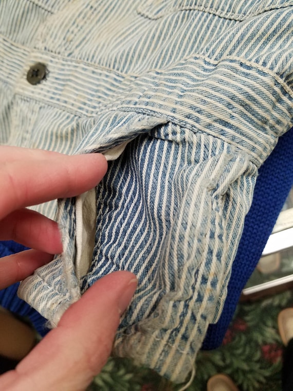 RARE Vtg 1940's Striped Blue & White Lee Union-Al… - image 8
