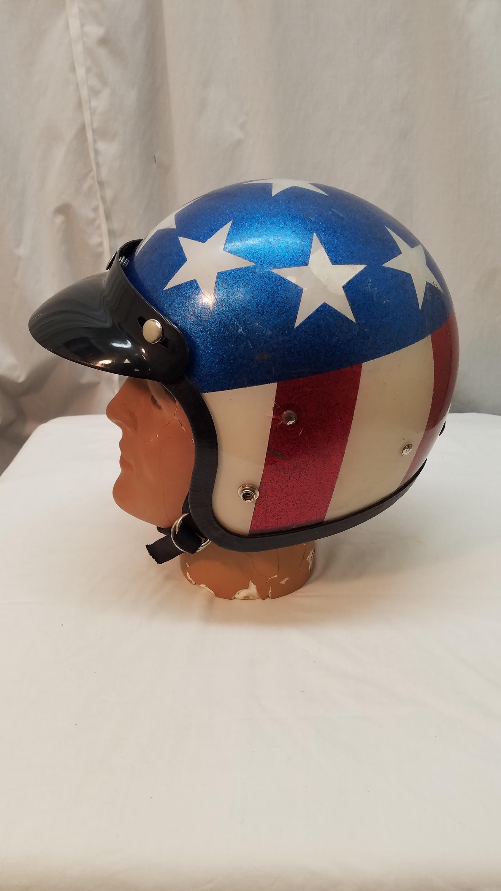 Vintage 1970's Easy Rider Patriotic Red White & Blue W Stars Bars Stripes Metal Flakes Motorcycle Helmet W Removeable Visor Size 7 1/4 - Etsy Vintage 1970's Easy Rider Patriotic Red White & Blue W Stars Bars Stripes Metal Flakes Motorcycle Helmet W Removeable Visor Size 7 1/4 - Etsy