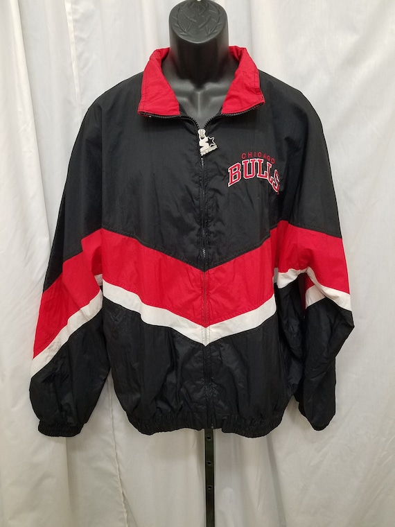 Rare CHICAGO BULLS XL WARMUP PANTS Vintage STARTER TRACKSUIT 90'S Lined 